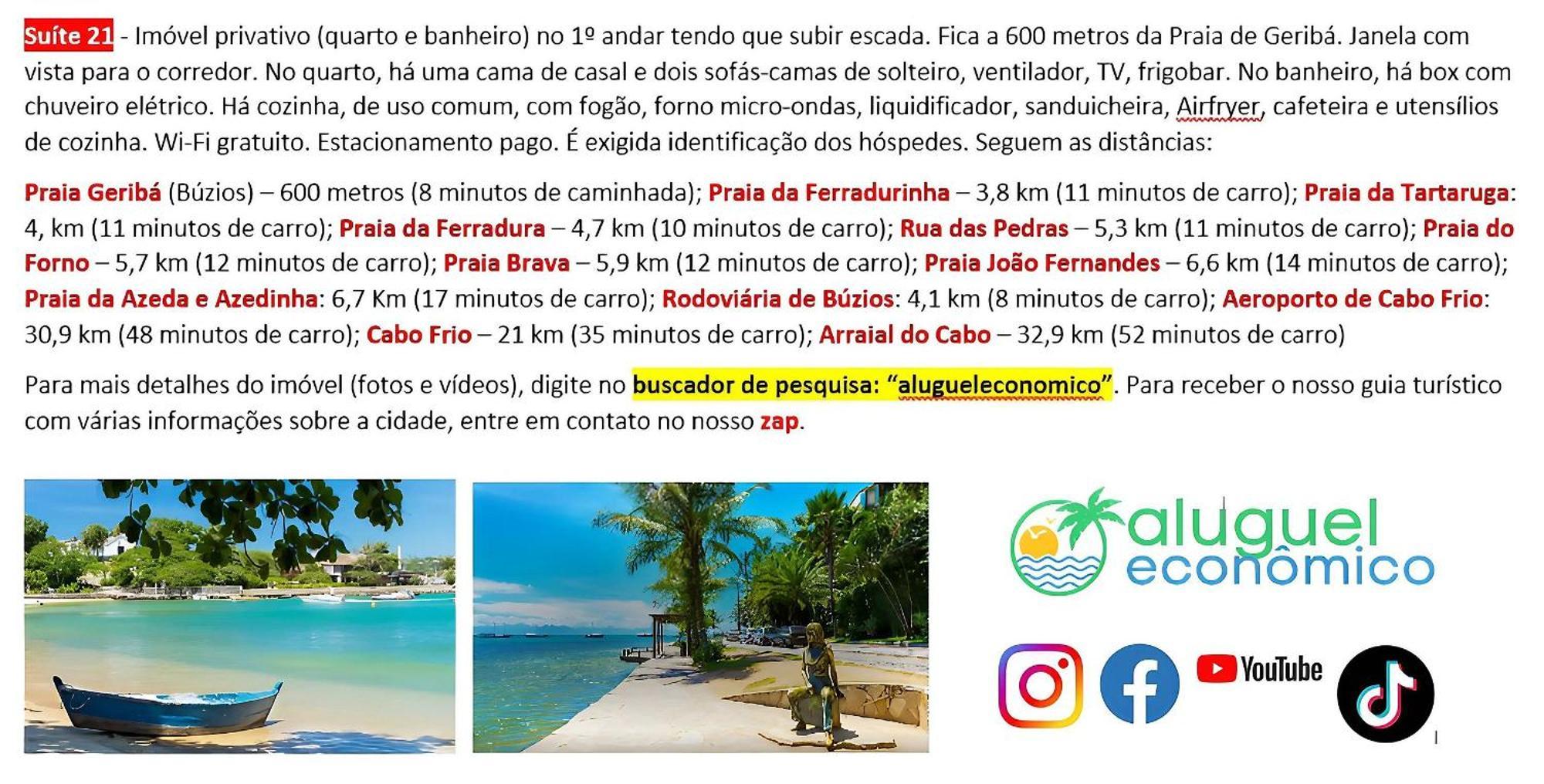 Buzios - Geriba - Suites - Aluguel Economico Dış mekan fotoğraf