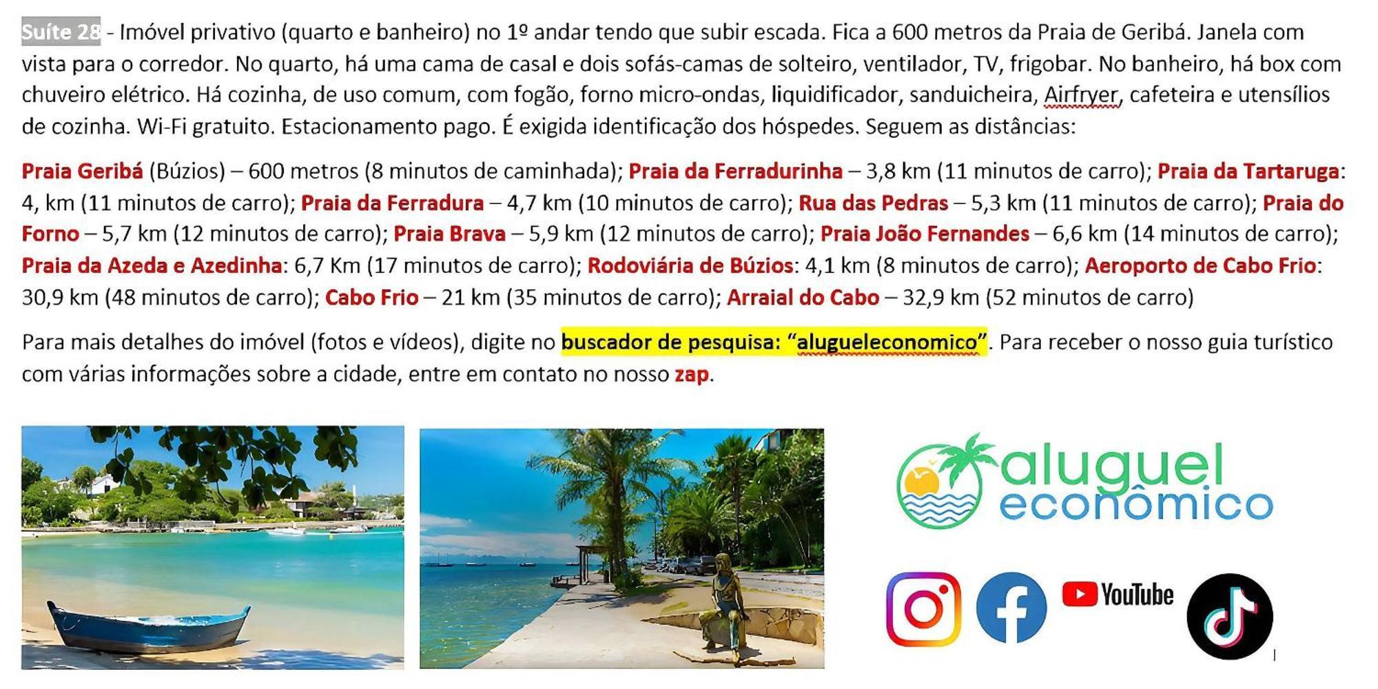 Buzios - Geriba - Suites - Aluguel Economico Dış mekan fotoğraf