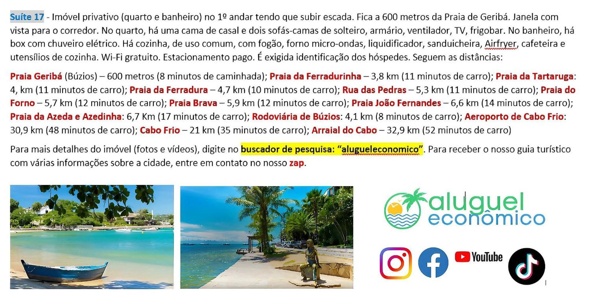 Buzios - Geriba - Suites - Aluguel Economico Dış mekan fotoğraf