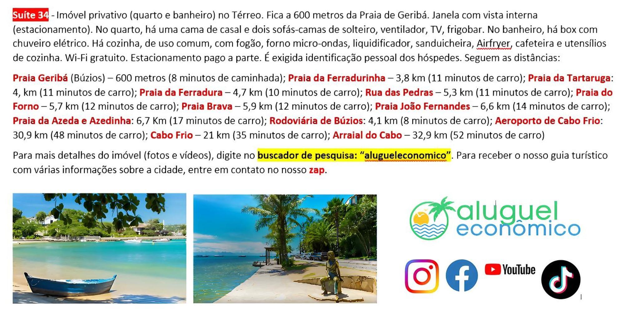 Buzios - Geriba - Suites - Aluguel Economico Dış mekan fotoğraf